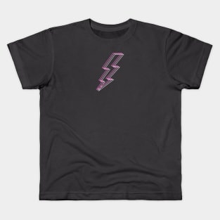 Hot Pink Lightning Bolt Sticker Kids T-Shirt